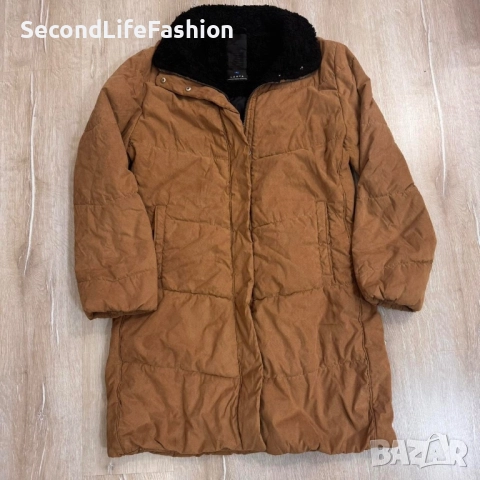 Дамско кафяво пухено яке Luhta, размер L, винтидж ватирано зимно палто, топло ретро
