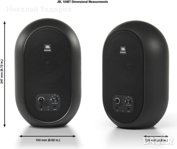 Колони JBL 104 BT desktop reference monitors with bluetooth, снимка 3 - Тонколони - 43517992