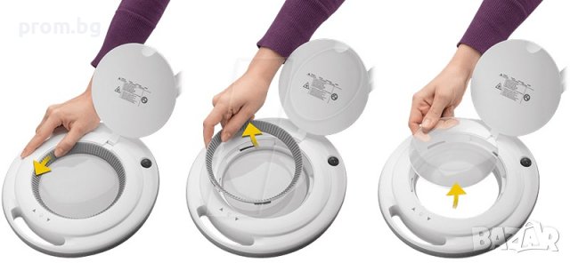 Led подвижна лампа с лупа 3х, истинско стъкло, снимка 3 - Други - 38924047