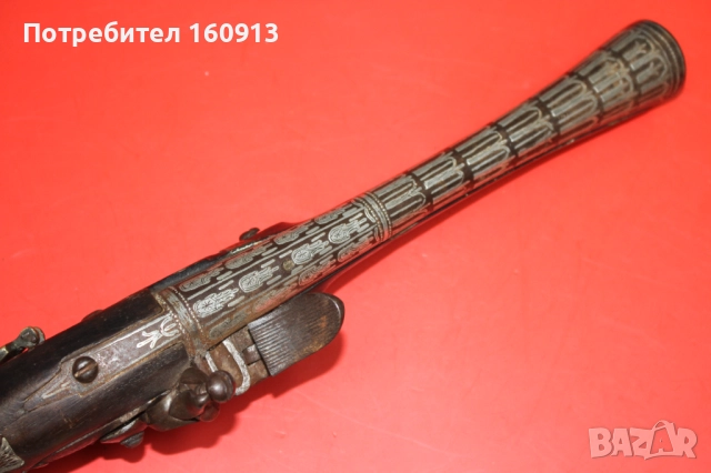 Стар кремъчен тромбон тромблон пушка кремъклия пистолет османски балкански., снимка 7 - Антикварни и старинни предмети - 52504668