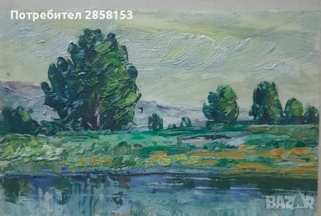 Стара българска картина,горски пейзаж