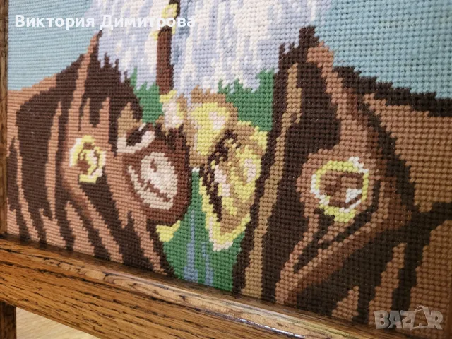 Гоблен "Старият ловец", снимка 3 - Гоблени - 47373517