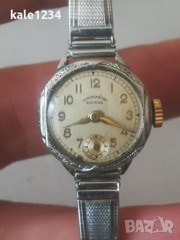 Дамски часовник Chronometre Suisse. DRGM - Germany. Vintage watch. Гривна. Механичен механизъм. , снимка 6 - Гривна - 40602025