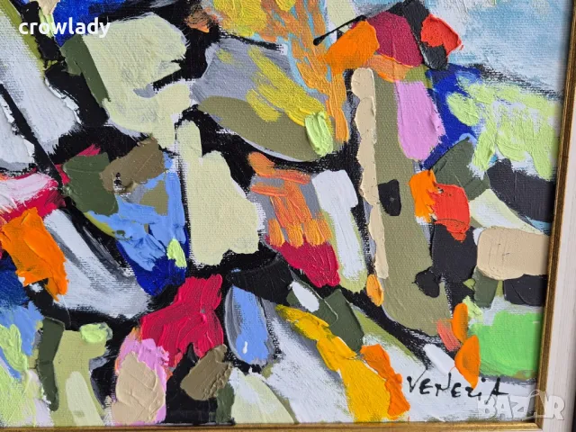 Иван Яхнаджиев Лодка и фар Венеция 2024 година маслени бои №6, снимка 5 - Картини - 49250402