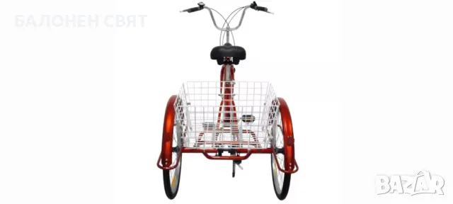 Нов автомобилен цвят Бордо - Триколка 24 цола 6 скорости Семейна Триколка, снимка 5 - Велосипеди - 49874301