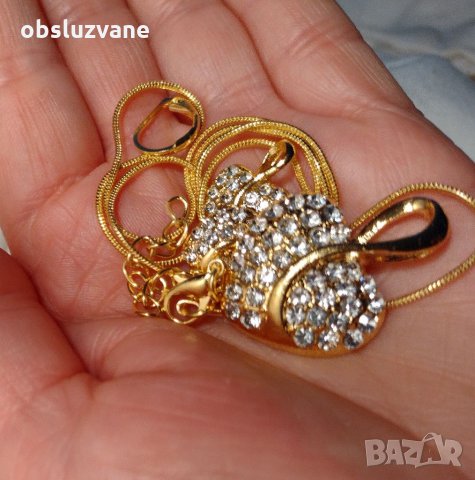 Комплект "Златни кристални сърца 💥", снимка 4 - Бижутерийни комплекти - 32803299