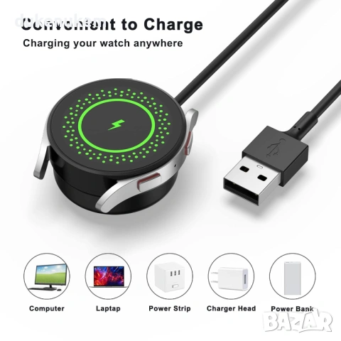 Зареждащ кабел за Samsung Galaxy Watch – магнитен, USB (2 броя), снимка 4 - Смарт гривни - 53353476