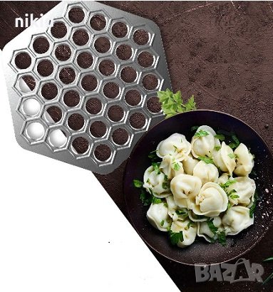 метален Уред форма за правене на равиоли пелмени паста с плънка метален резец 37 дупки пелменица, снимка 3 - Аксесоари за кухня - 33445231