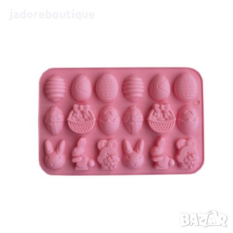 Силиконов молд Великденски яйца, зайчета, кошници, снимка 2 - Форми - 43868392