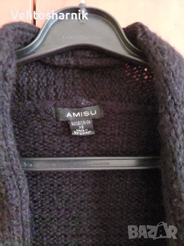 Amisu дамска черна жилетка в размер XS, снимка 3 - Жилетки - 43101450