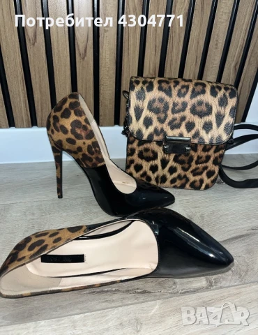 Дамски обувки на висок ток и чанта , снимка 1