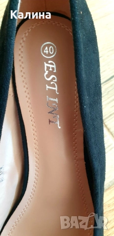 Официални черни, дамски, велурени обувки, снимка 2 - Дамски елегантни обувки - 52682754