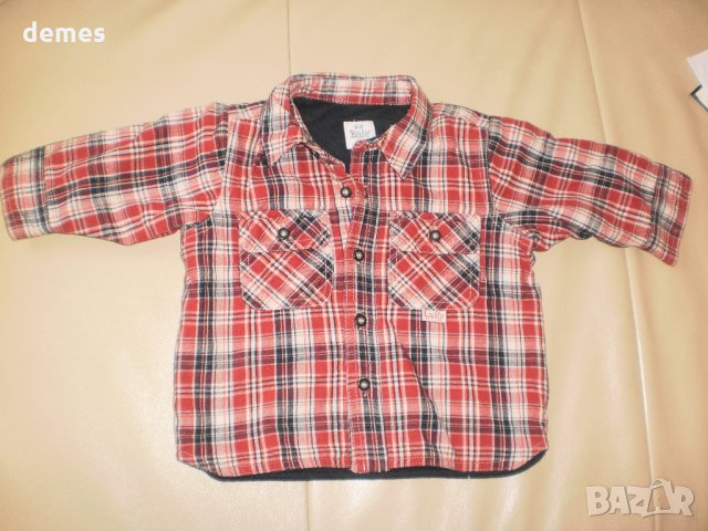 Ватирана бебешка ризка с дълъг ръкав Н&М, размер 4-6 месеца, 68 см, снимка 3 - Бебешки блузки - 32365969