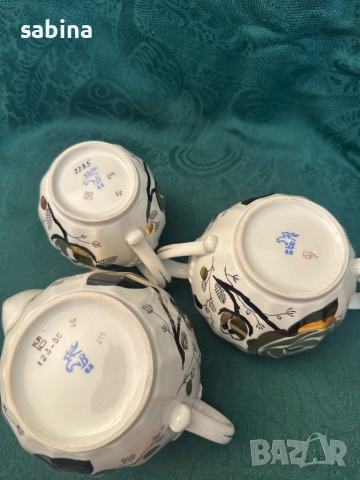 Чайник, захарница, латиера от сервиз за чай Златна роза, Вернилки, снимка 9 - Сервизи - 52182291