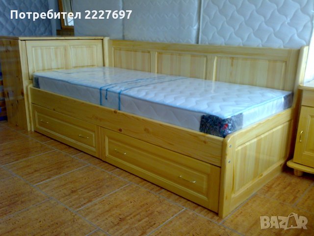 Легло масив с две чекмеджета, снимка 3 - Спални и легла - 26860157