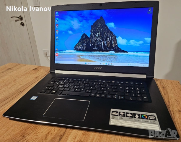 Лаптоп Acer Aspite 5 17.3 инча | Intel i5 8250U 4x3.40 Ghz|12GB RAM|512GB SSD + 1TB HDD | Windows 11