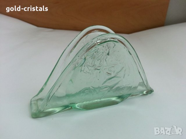 Стар стъклен салфетник, снимка 2 - Антикварни и старинни предмети - 32339583