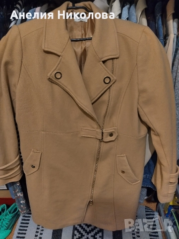 Палто бежово, снимка 3 - Палта, манта - 52566266