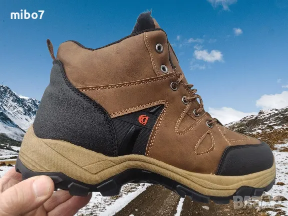 Мъжки зимни боти с топъл хастар в кафяво -Caidai., снимка 4 - Мъжки боти - 48349375