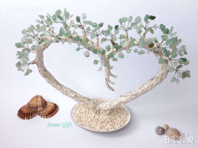 Дръвче Авантюрин Сърце, Юбилей, Подарък Момиче, Подарък Имен ден, Бижу, Идея Нова Година, снимка 8 - Други - 34692783