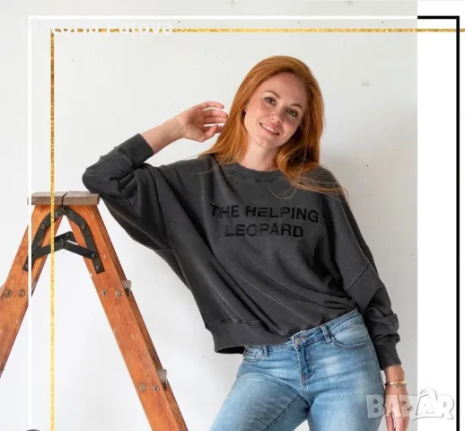Блуза органик памук,кроп, овърсайз THE HELPING LEOPARD , снимка 12 - Блузи с дълъг ръкав и пуловери - 48840473