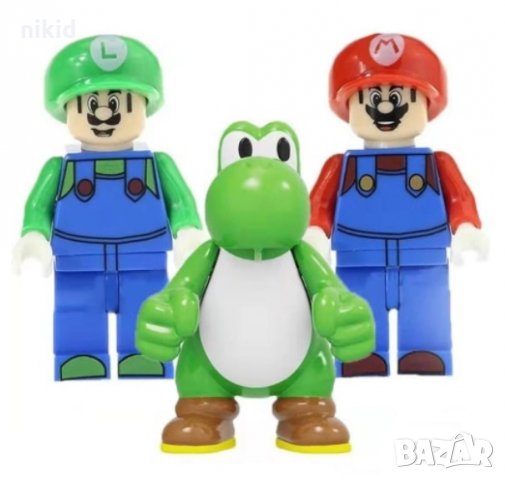 3 бр Супер Марио SUPER Mario Луиджи фигурки за лего конструктор за игра и украса  торта пластмасови