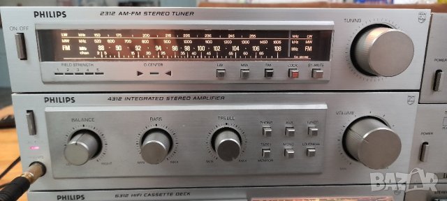Philips 4312 AMPLIFIER Philips 2312 AM FM STEREO TUNER Philips 6312 STEREO CASSETTE DECK , снимка 6 - Аудиосистеми - 43662739