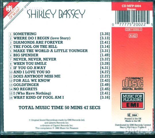 Shirliey Bassey-the singles, снимка 2 - CD дискове - 37710127