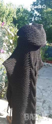ръчно изплетено пончо , снимка 6 - Жилетки - 51855333