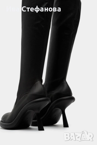 Разкошни Vic Matie нови  дълги черни чизми ботуши до каляното кожени , снимка 10 - Дамски ботуши - 52829975