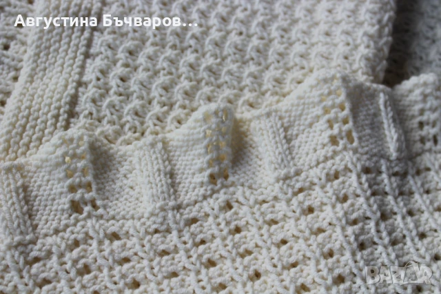 Ръчно плетена пелена за бебе (100х100), снимка 4 - Други - 51341357