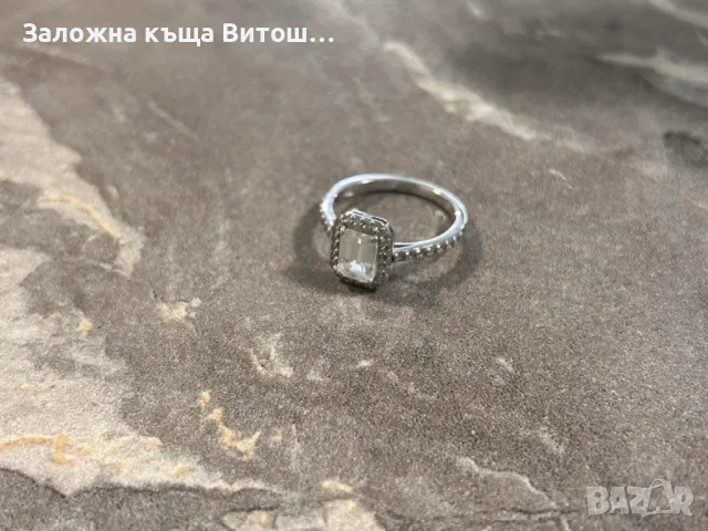 Златен пръстен със бял циркон Glamira 2.9гр. 18 карата бяло злато, снимка 2 - Пръстени - 47304846