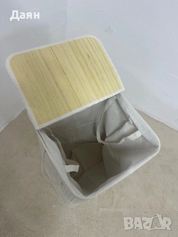 Кош за пране 95L, бамбук, SONGMICS, снимка 8 - Други стоки за дома - 53437634
