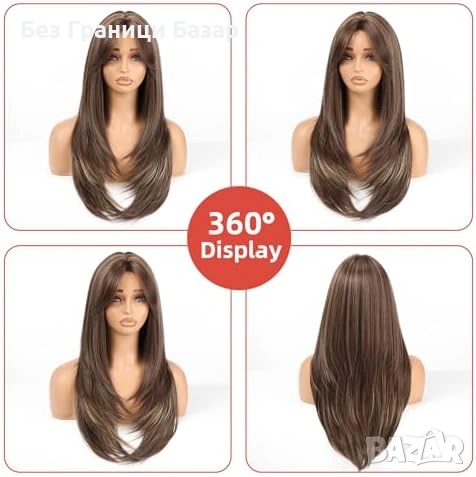 Нова Перука за Парти Ежедневие, Висококачествена коса за жени прическа, снимка 5 - Аксесоари за коса - 53568808