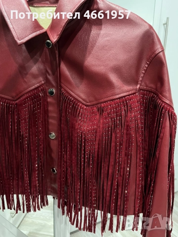 Дамско кожено яке , снимка 3 - Якета - 52554228