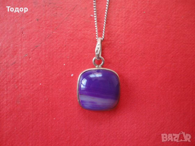 Невероятно сребърно колие с камък 925, снимка 8 - Колиета, медальони, синджири - 40698563