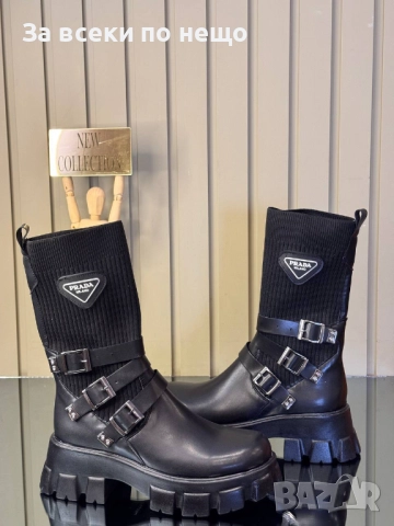 Prada Дамски Черни Боти Тип Чорап Прада Код SK216