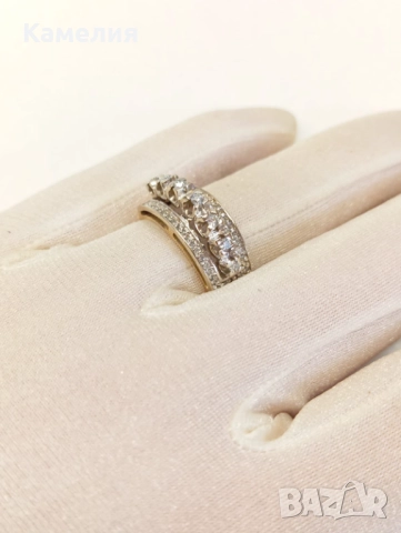 Златен пръстен с брилианти. , снимка 16 - Пръстени - 52776319