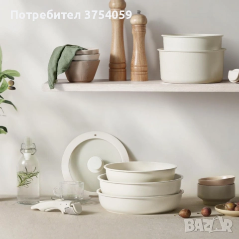 Комплект съдове Goldmann GM-1005 – 5 части с подвижна дръжка, мраморно покритие и индукция, снимка 4 - Съдове за готвене - 53076025