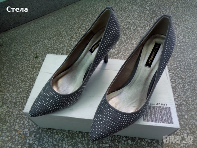 Дамски елегантни обувки Victoria Delеf, нови, с кутия, сиви, снимка 6 - Дамски обувки на ток - 28239342