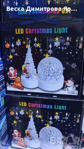 Коледна LED лампа с декоративни орнаменти, снимка 5 - Декорация за дома - 52580704