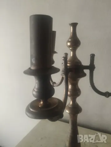 Стара настолна лампа тип свещник, снимка 3 - Настолни лампи - 48630429
