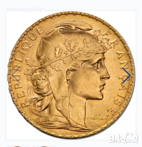 Златна монета 20 Франка Марияна