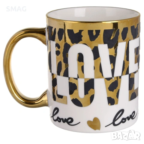 Керамична чаша Love animal print за Свети Валентин 340 мл_1257526, снимка 2 - Чаши - 53415338