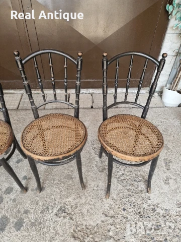 Антикварни 4 броя дървени столове Jacob & Joseph KOHN , снимка 2 - Антикварни и старинни предмети - 50641550