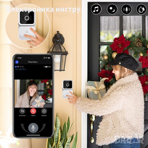 Умен звънец с вградена камера, безжична връзка с телефон TUYA, снимка 6 - Друга електроника - 43153480