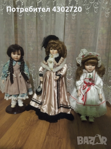 Винтидж три порцеланови кукли 40 и 50см., снимка 8 - Колекции - 52930302