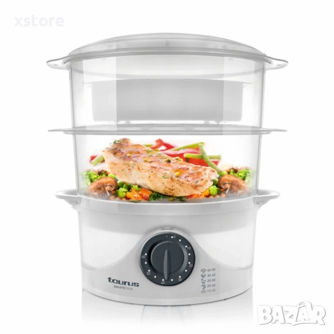 Уред за готвене на пара Taurus Salutecook 800W, 6 л, таймер 60 мин