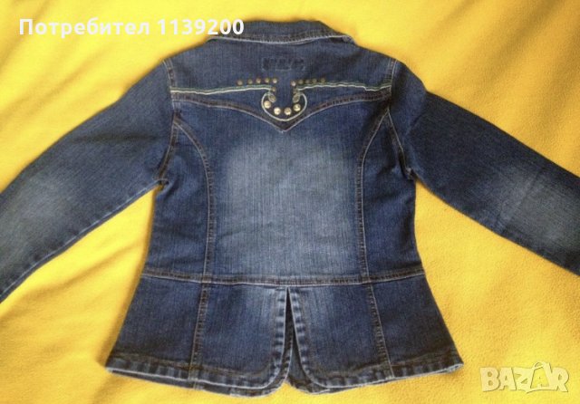 Ново дънково яке сако U Jeans етикет S камъни капси, снимка 2 - Сака - 33095804
