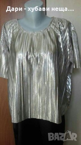 Златист официален топ/блуза с макси размер🌹🍀2XL,3XL🌹🍀арт.2010